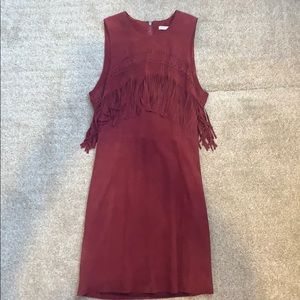 Red suede Rebecca Minkoff dress